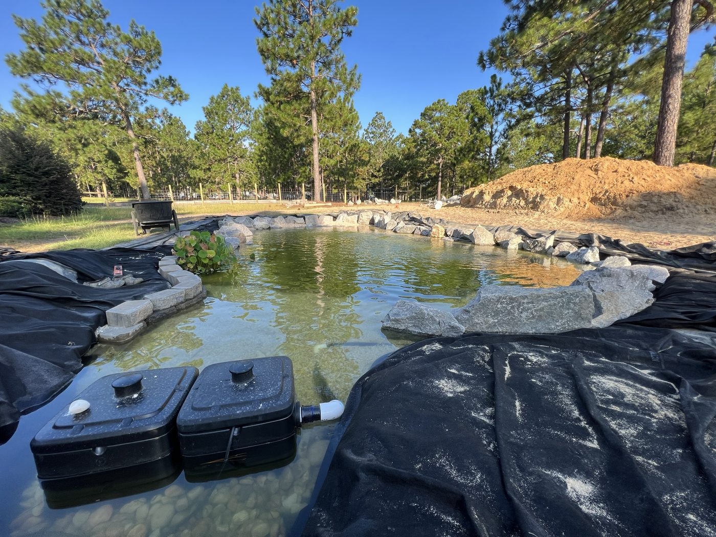 AquaBlox intake bay set into the pond